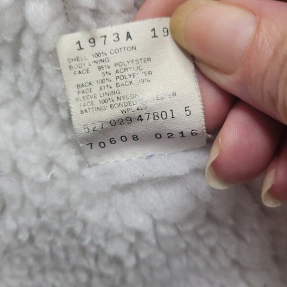 VTG 80s Levis Sherpa Lined Denim Trucker Jacket Size 42R USA Made Snap Closure - Picture 3 of 10
